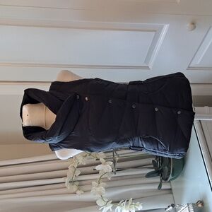 Lululemon Women's Black Goose Down‎ Quilted Winter Vest Zip/Snap/Belt S-4